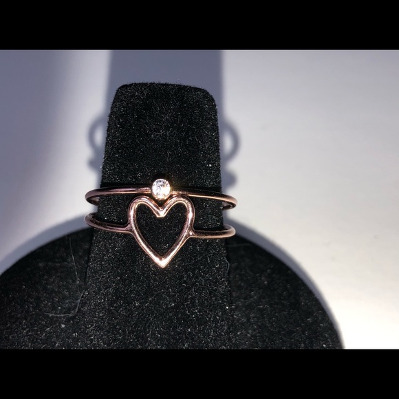 2 🌹 rose gold filled rings wear together , size 7 - Picture 4 of 9